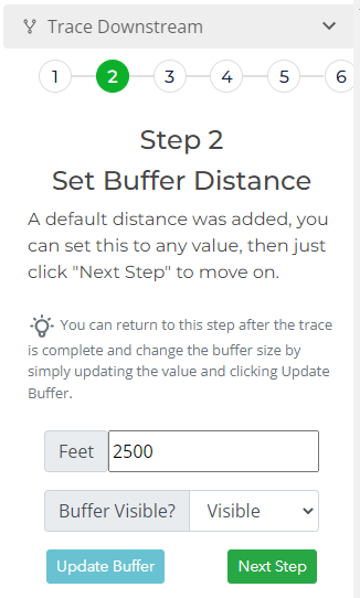 trace downstream step 2