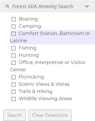 Forest ADA amenity search